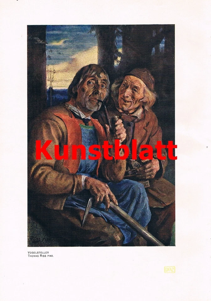 d101 2439 Thomas Riss Vogelsteller Bauer Kunstblatt 1912 !!! - Bild 1 von 1