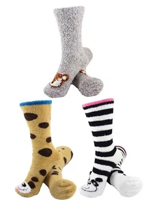 Calcetines de cama de cabaña para mujer difusos acogedores cálidos y lindos animales - 3 pares (Asst 26) - Imagen 1 de 1