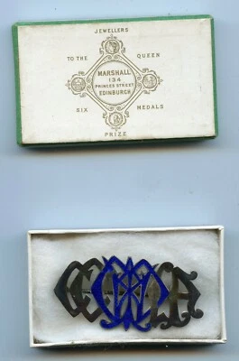 Monogram Silver & Enamel Brooch boxed  Possibly Military Andersons Edinburgh - Image 1 of 4