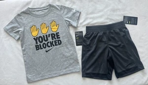 Bundle NIKE Little Boy's DRI- FIT Tee Shirt & Shorts Outfit - 5 (S) - Picture 1 of 8