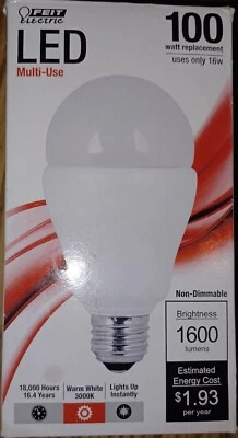 A19 LED Light Bulb, 60W Equivalent, Dimmable, 800 Lumens, E26 Medium Base, 5000K - Image 1 of 4