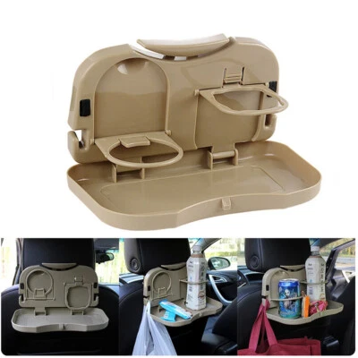Auto Back Seat Headrest Table Folding Tray Cup Holder Storage Car Accessories - Image 1 of 4
