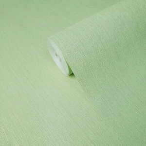 Plain light Green Faux Grass Sack Grasscloth Textured Vertical Lines Wallpaper - Picture 1 of 11