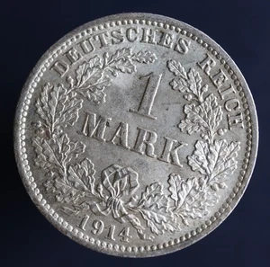 1 MARK 1914 D - Genuine Germany Empire - KM# 14 Silver coin- #R990 - Picture 1 of 3