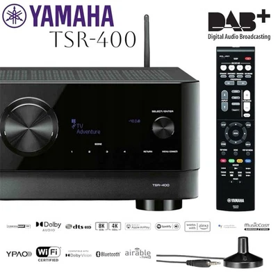 YAMAHA TSR-400 Network Receiver DAB+ WLAN WiFi Bluetooth AirPlay2 HDR10+ eARC - Bild 1 von 4