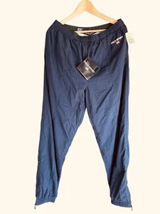 Vintage Polo Sport Mens Nylon Pants Mesh Liner Zipped Legs Size L Navy - Picture 1 of 5