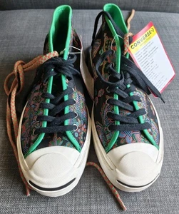 Salesman Sample Unisex 9 Converse JP Jack Purcell Mid Black Bright Green Shoes - Picture 1 of 20