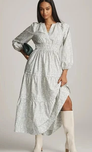 💕 LOVERLY GREY X ANTHROPOLOGIE SOMERSET LONG SLEEVE MAXI DRESS NEW SZ LARGE - Picture 1 of 4