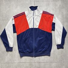 vintage 70s adidas trefoil track jacket mens large colorblock velour rare