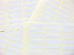 200 Small 32x7mm Rectangular Plain Gloss White Paper Stickers Sticky Labels - Picture 1 of 1