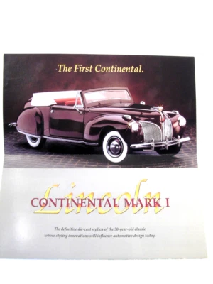 FOLHETO FRANKLIN EM PERFEITO ESTADO - 1941 LINCOLN CONTINENTAL LTD ED (MARROM) - Imagem 1 de 3