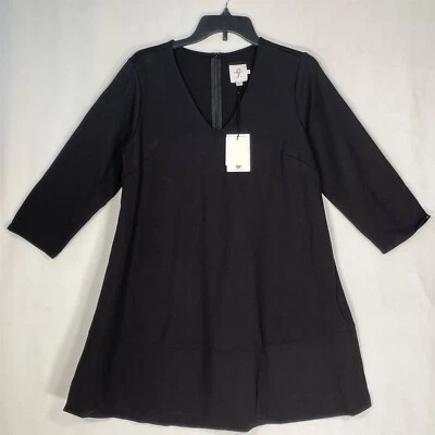 Hatch Maternity Fit & Flare Dress Womens X-Small Long-Sleeve Stretch Black - Image 1 of 4