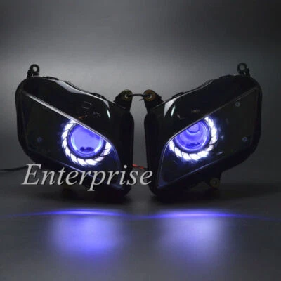 Assemble Headlight White Angel+Blue Demon Eye for Honda CBR 600RR F5 07-12 HID Foto 1 de 4