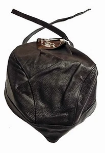 Leather Skull Cap Black Brown Cream Flames DooRag Bandana Motorcycle Head Wrap - Picture 1 of 25