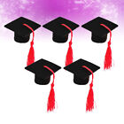  5 Pcs Red Baby Bottle Caps with Tassels Mini Graduation Wine Topper