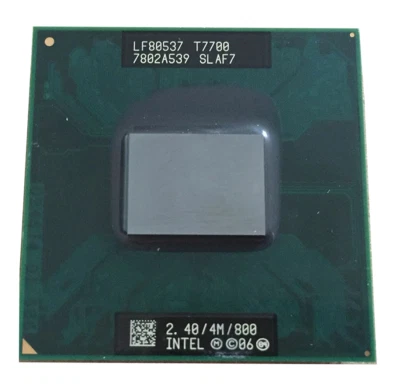 Processore CPU Intel Core 2 Duo T7700 2,4 GHz SLAF7 SLA43 4 MB 800 MHZ socket P - Immagine 1 di 4