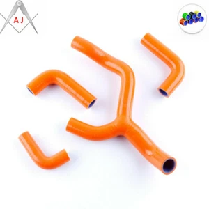 For KTM 250 350 EXC-F XCF-W 2012-2016 Silicone Radiator Coolant Y Hose Orange - Picture 1 of 6