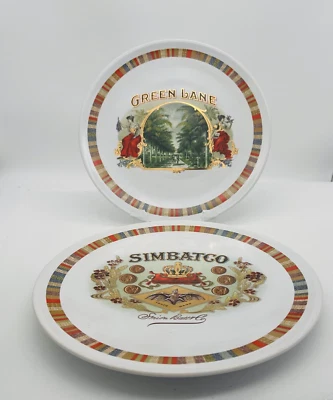 Pottery Barn Green Lane Fireside Club Salad Plate Cigar Box Stripe Trim Choice - Image 1 of 4