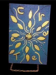 C.R.E.A.T.E Original 6x4 Acrylic Painting - Picture 1 of 3