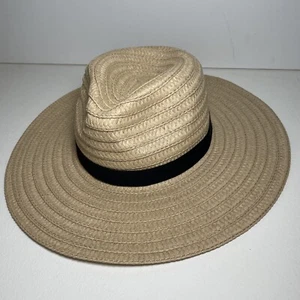 Neu mit Etikett Madewell Outdoor Reise verstaubarer geflochtener Strohhut hellbraun schwarzes Band - Größe M/L - Bild 1 von 6