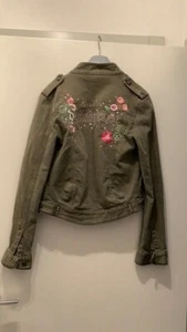 Giacchetto jeans verde donna denny rose strass M - Foto 1 di 3