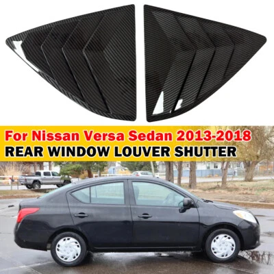 Cubierta de persiana de ventana trasera de fibra de carbono ABS para Nissan Versa Sedán 2013-2018 Foto 1 de 4
