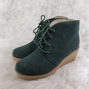 EDDIE BAUER Green Suede Leather Casual Booties Boots Womens Size US 7 M - Picture 1 of 6