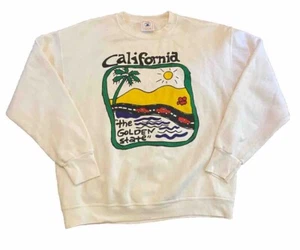Felpa maglione vintage California The Golden State USA bianca taglia L - Foto 1 di 5