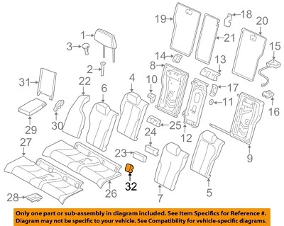 Tampa de âncora de assento traseiro BMW OEM 14-16 428i xDrive 52207348047 - Imagem 1 de 2