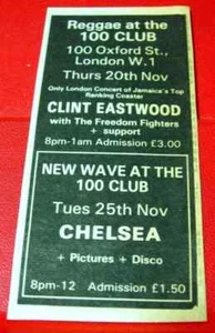 Clint Eastwood/Freedom Fighters/Chelsea Vintage ORIG'80 Press/Mag ADVERT 4"x 1.5 - Imagen 1 de 3