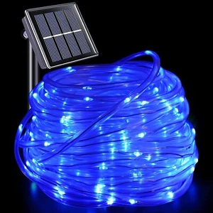 Solar Power 7-32M 50-300LED Blue Rope String Fairy Lights Outdoor Waterproof AU - Picture 1 of 15
