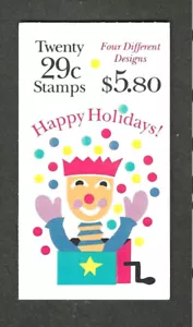 #BK212 29c HAPPY HOLIDAYS ISSUE BOOKLET OF 20 MNH - Picture 1 of 2
