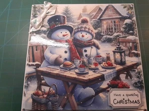 New Handmade Christmas Themed Christmas Card Size 8" X 8" - Picture 1 of 5