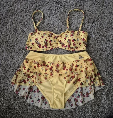 NWOT Size M Disney/Hot Topic Beauty & The Beast Swim Bikini Top & Skirt Bottoms - Image 1 of 4