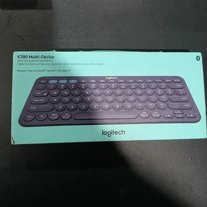 Logitech K380 Multi-Device Ultra Thin Wireless Bluetooth Keyboard Blue. - Picture 1 of 6