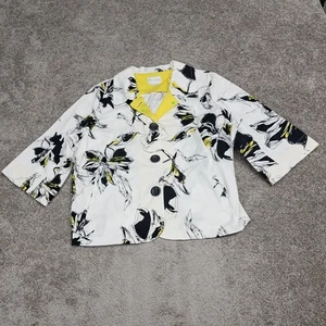 Vintage Erin London Damen Blazer Jacke Blumen 3 Knöpfe Weiß 3X - Bild 1 von 7