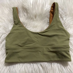 Sujetador deportivo lululemon 6 reversible Align verde óxido marrón usado en excelente estado - Imagen 1 de 11