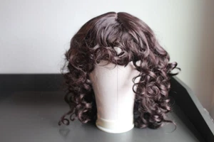 GKtineke Parrucca Afro Riccia Grande 20 Pollici con Bangs Capelli Sintetici per Donna - Foto 1 di 1