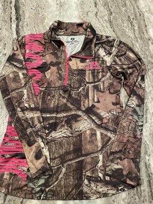 Mossy Oak Break Up Infinity 1/4 Zip Pullover Shirt Womens XL Camo Long Sleeve - Image 1 of 4