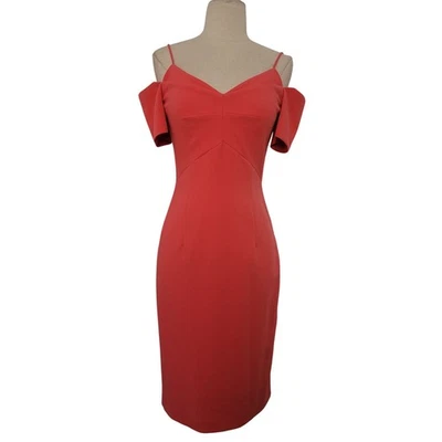 Black Halo Cortese Sheath Dress Size 0 Grenadine Cold Shoulder Sexy Feminine  - Image 1 of 4