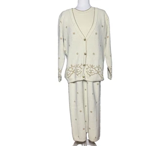 Mademoiselle Pullover Strick Vintage Damen Rock Oberteil Cardigan Set Large Lesen - Bild 1 von 23