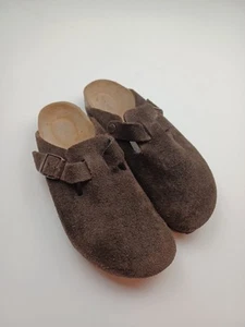 Birkenstock Boston Braun Wildleder Boston Clogs Pantoletten Größe 39 Damengröße 8 Herren 6 - Bild 1 von 13