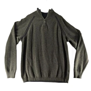 Daniel Bishop Pullover Herren Größe Large Oliv 100% Kaschmir Viertelreißverschluss Luxus - Bild 1 von 7