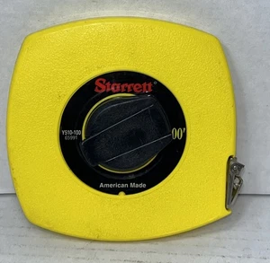 Starrett 100’ Y510-100 Tape Measure High Impact ABS Plastic Yellow American Made - Picture 1 of 8