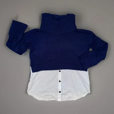 Gibson Latimer искусственного слоя капот шеи свитер синий женщин S с манжетами рукав C17 - Изображение 1 из 4