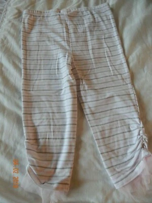 LEGGINGS Capri de Tul Acanalado Rosa Rayas Talla 10 Usado en Excelente Condición  Foto 1 de 4