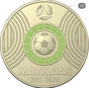 Moneda de 2 dólares australianos - 2023 - Fútbol Matildas VERDE CLARO💰UNC Como nueva - Imagen 1 de 2