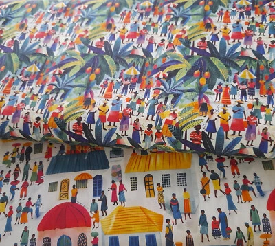 Öko-Tex Baumwollstoff - Popeline 50 x 150 Afrika 2 Muster - Bild 1 von 2