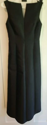 Rickie Freeman Teri Jon Nites Long Black Silk & Wool Dress Size 2 - Image 1 of 4