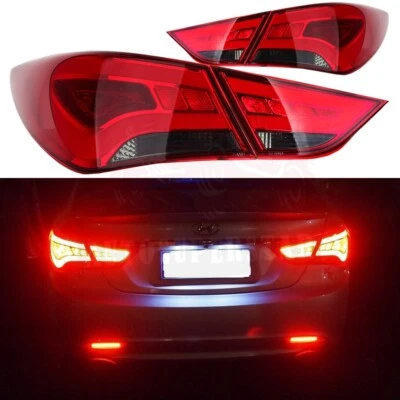 Pair LED Rear Brake Tail Lights Assembly For 2011-2014 Hyundai Sonata Foto 1 de 4